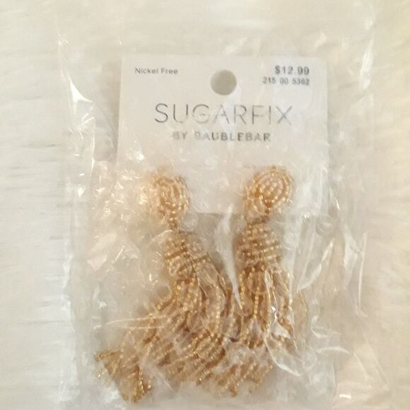 SUGAR FIX "Polished Beaded Tassel Earrings" (Gold) ~ NEW!!! - Picture 5 of 6